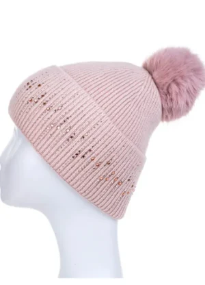 UNTUCKit Gloves, Scarves & Hats*Accessories By Park Lane Faux Fur Bobble Embellished Hat Pink
