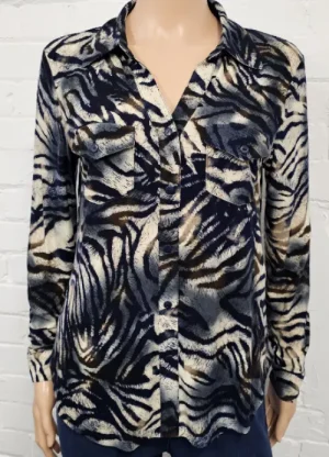 UNTUCKit Tops & Cardigans*Anamor Animal Print Top Navy