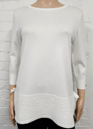 UNTUCKit Tops & Cardigans*Anonymous Bow Detail 3/4 Length Sleeve Jumper Ivory