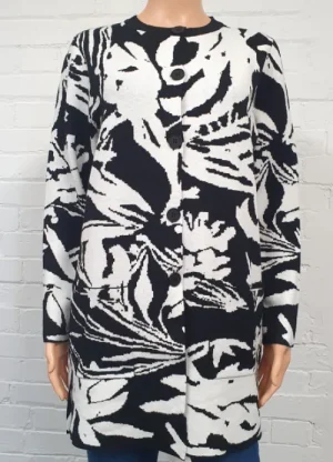 UNTUCKit Tops & Cardigans*Anonymous Pattern Coatigan Black - White