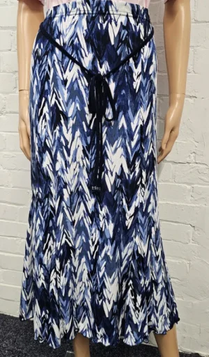 UNTUCKit Skirts & Trousers*Claudia C White Print Skirt With Elasticated Waist Navy