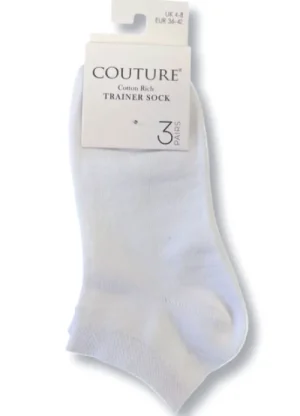 UNTUCKit Socks*Couture Cotton Rich Trainer Socks White