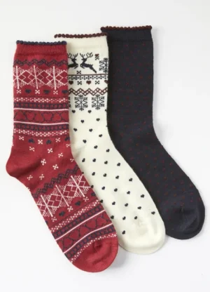 UNTUCKit Socks*Damart Christmas Sock Pack Of 3 Thermolactyl Gift Set Multi