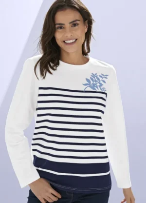 UNTUCKit Tops & Cardigans*Damart Floral Stripe Top Navy