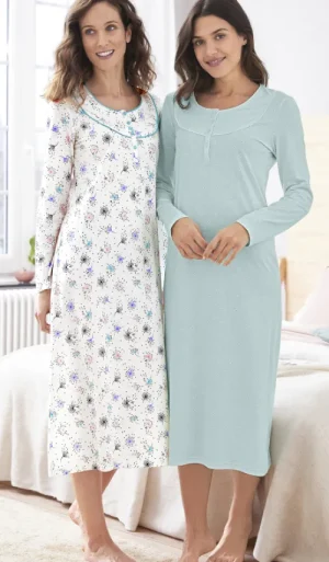 UNTUCKit Nightdresses*Damart Pack Of 2 - Cotton Nightdresses Mint