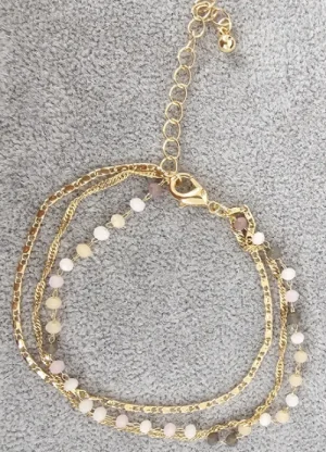 UNTUCKit Jewellery*Delicate Bead Trio Chain Bracelet Gold