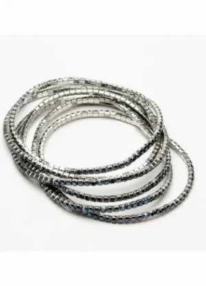 UNTUCKit Jewellery*Eliza Gracious Crystal Encrusted Six Strand Stretch Bracelet