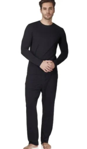 UNTUCKit Underwear|Nightwear*Haigman Bamboo Cotton Comforts Long Sleeve Top Black