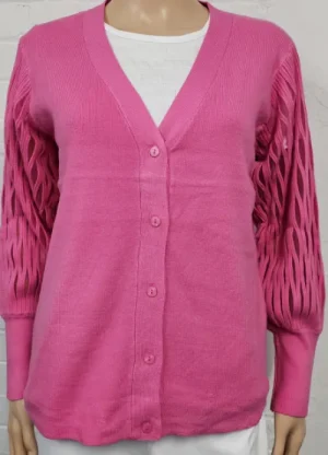 UNTUCKit Tops & Cardigans*Hepburn Lattice Sleeve Cardigan Pink
