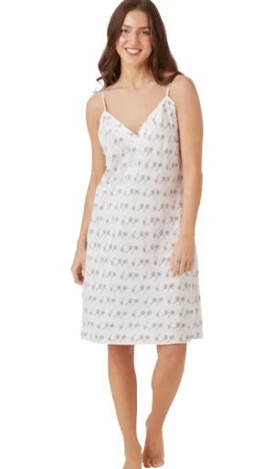 UNTUCKit Nightdresses*Indigo Sky Palm Chemise With Satin Piping Pink