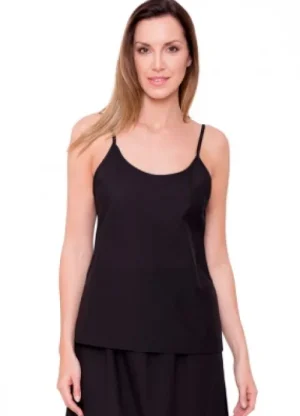 UNTUCKit Slips*JD Collection 100% Cotton Adjustable Strap Camisole Black