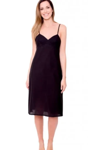 UNTUCKit Slips*JD Collection 100% Cotton Full Slip With Adjustable Strap Black
