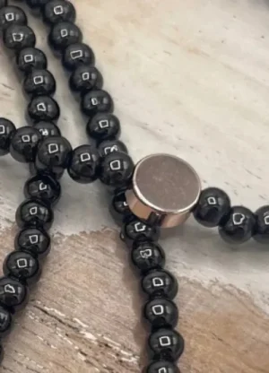 UNTUCKit Jewellery*Jess And Lou Triple Strand Beaded Bracelet Pewter