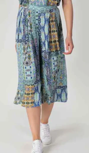 UNTUCKit Skirts & Trousers*Jessica Graaf Printed Culottes Aqua