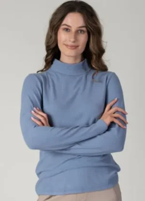 UNTUCKit Tops & Cardigans*Jessica Graaf Polo Neck Long Sleeve Top Blue