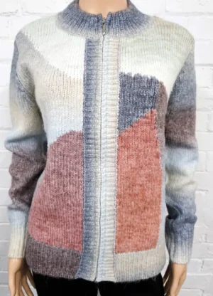 UNTUCKit Tops & Cardigans*Jessica Graaf Space Dye Turtle Neck Zip Front Cardigan Multi