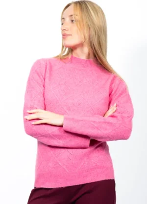 UNTUCKit Tops & Cardigans*Jessica Graaf Turtle Neck Argyle Jumper Pink