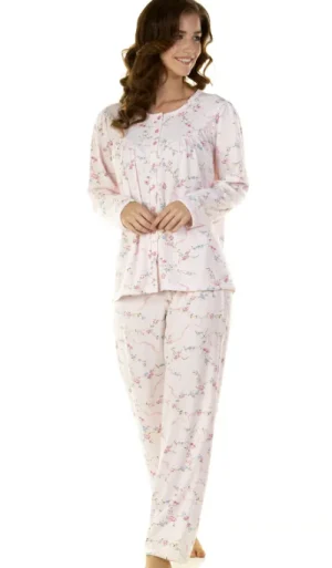 UNTUCKit Pyjamas*La Marquise Cuddleknit In Bloom Long Sleeve Pyjama Pink