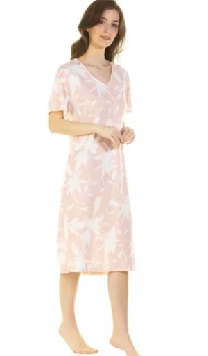 UNTUCKit Nightdresses*La Marquise Floral Deluxe Short Sleeve Nightdress Pink