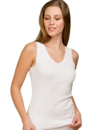 UNTUCKit Vests*La Marquise Viloft Thermal Sleeveless Vest White