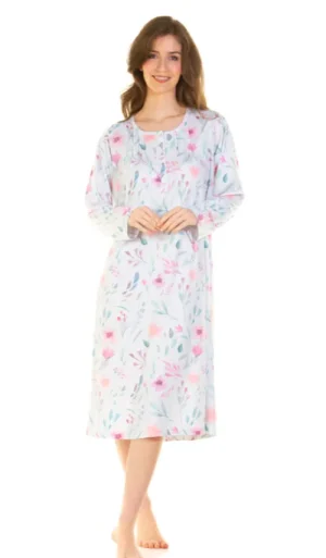 UNTUCKit Nightdresses*La Marquise Watercolors Long Sleeve Nightdress Blue