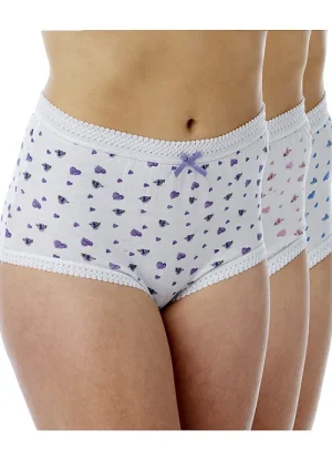 UNTUCKit Briefs*Marlon 3 Pair Pack White & Hearts Maxi Briefs Floral
