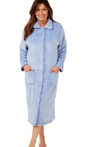 UNTUCKit Housecoats*Marlon Diamond Jacquard Button Through Fleece Housecoat Pink