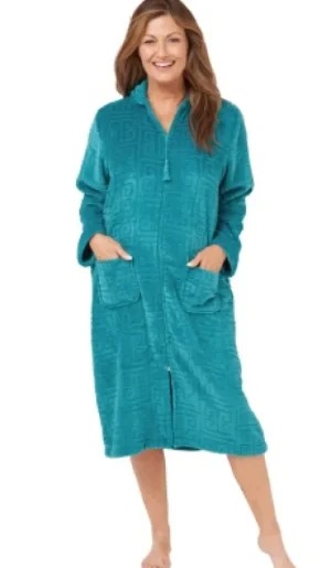 UNTUCKit Housecoats*Marlon Jacquard Embossed Zip Housecoat