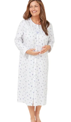 UNTUCKit Nightdresses*Marlon Penny Cotton Button Through Nightdress Blue
