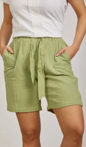 UNTUCKit Skirts & Trousers*Mudflower 100% Cotton Shorts Olive