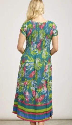 UNTUCKit Dresses*Mudflower Bright Summer Print Dress Navy