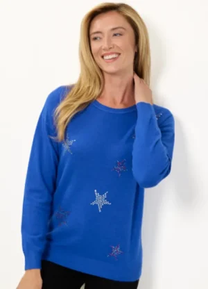 UNTUCKit Tops & Cardigans*Mudflower Diamante Star Jumper Blue