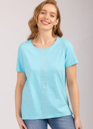 UNTUCKit Tops & Cardigans*Mudflower Embellished Detail T-Shirt Turquoise