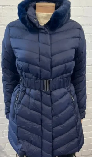 UNTUCKit Coats & Jackets*Mudflower Fur Collar Quilted Belted Jacket