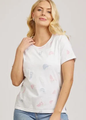 UNTUCKit Tops & Cardigans*Mudflower Leaf Embossed T-Shirt Pink