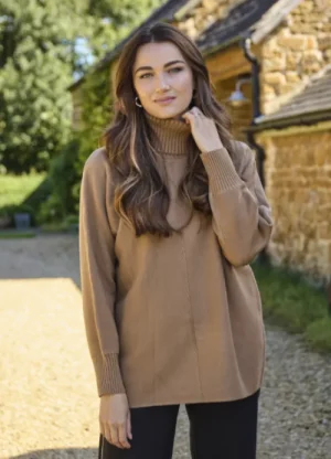 UNTUCKit Tops & Cardigans*Mudflower Mudflower Turtle Neck Jumper Camel