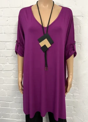 UNTUCKit Tops & Cardigans*Mudflower Plain Top With Necklace Purple