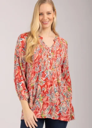 UNTUCKit Tops & Cardigans*Mudflower Shir Bodice Raglan Top Red