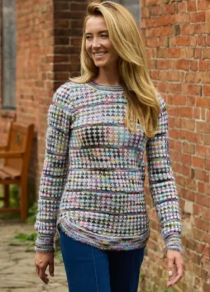 UNTUCKit Tops & Cardigans*Mudflower Space Dye Chequered Jumper White