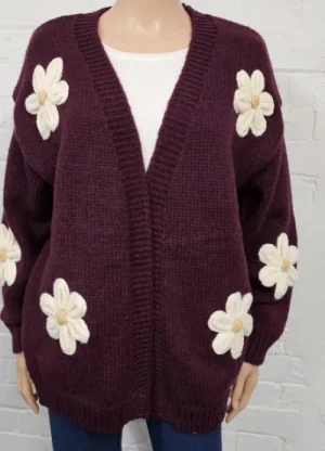 UNTUCKit Tops & Cardigans*Paramour Knitted Daisy Cardigan Berry