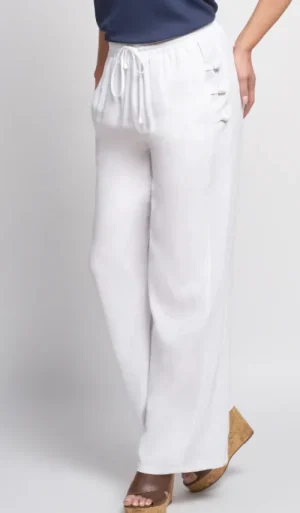 UNTUCKit Skirts & Trousers*Pinns Wide Leg Hemp Palazzo Trouser White