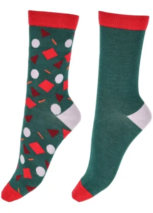 UNTUCKit Socks*Pretty Polly Ladies 2 Pair Pack Bamboo Funfetti Socks Green
