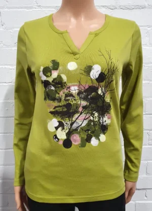 UNTUCKit Tops & Cardigans*Signature Print Front Top Lime