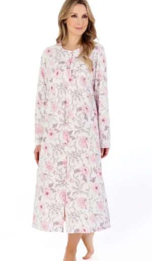 UNTUCKit Nightdresses*Slenderella 100% Cotton Long Sleeve Button Through Nightdress Ivory