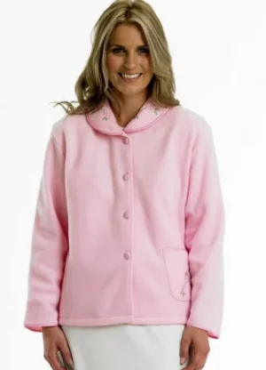 UNTUCKit Bed Jackets*Slenderella Embroidered Button Up Bed Jacket