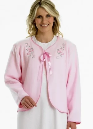 UNTUCKit Bed Jackets*Slenderella Embroidered Polar Bed Jacket