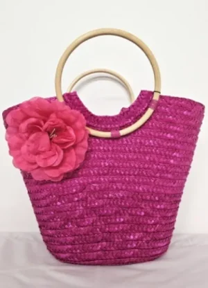 UNTUCKit Bags & Purses*Superbia Flower Raffia Tote Bag Yellow