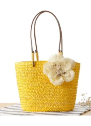 UNTUCKit Bags & Purses*Superbia Small Flower Straw Basket Bag