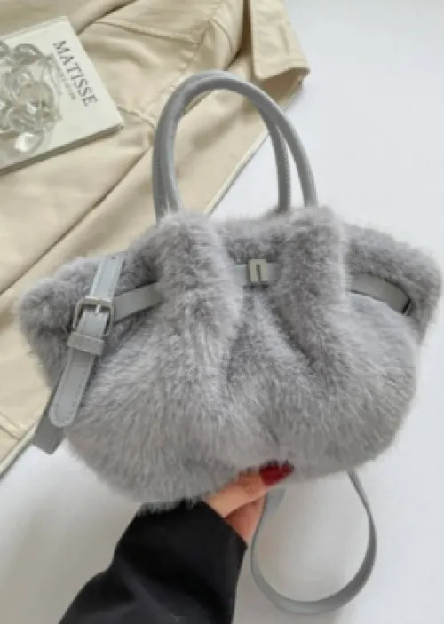 UNTUCKit Bags & Purses*Superbia Small Soft Faux Fur Magnetic Closure Top Handle Bag
