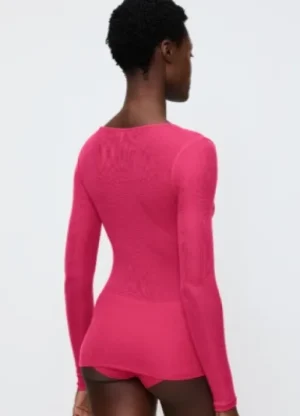UNTUCKit Vests*Triumph Beauty Layers Long Sleeve Top Hot Pink